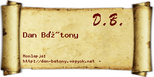 Dan Bátony névjegykártya